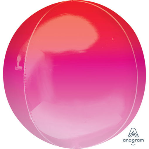 Picture of ORBZ OMBRE RED & PINK FOIL BALLOON 38X40CM